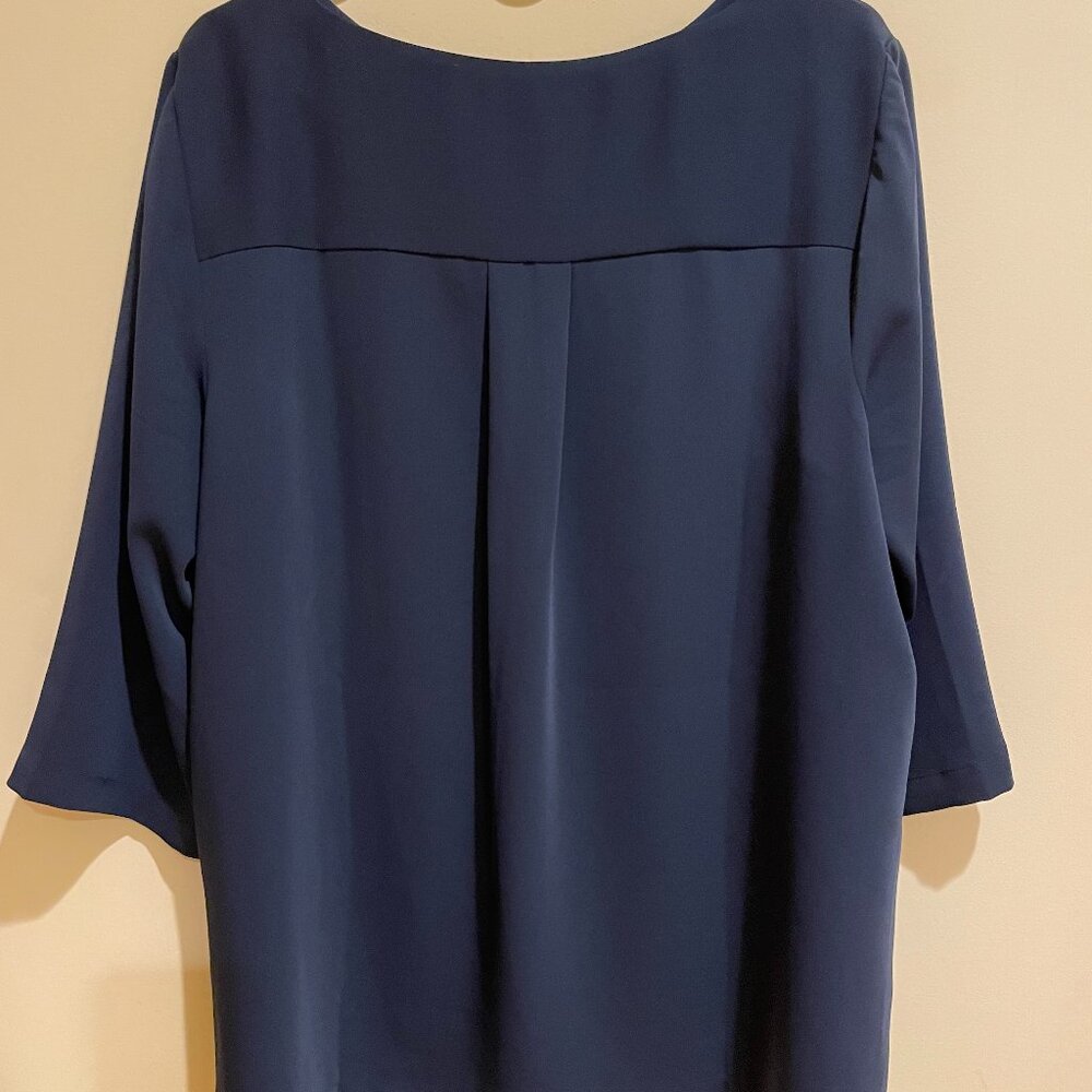 J.Jill Women's Wearever Collection Navy Blue Pullover Blouse Size L - Picture 3 of 7